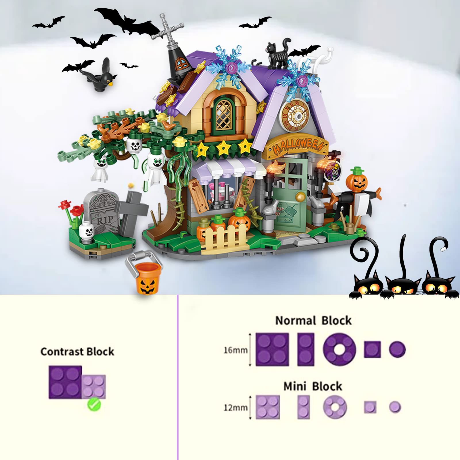 ハロウィン　空き屋敷 Amazon.co.jp: Loz Silan ハロウィン お化け屋敷 ミニブリック